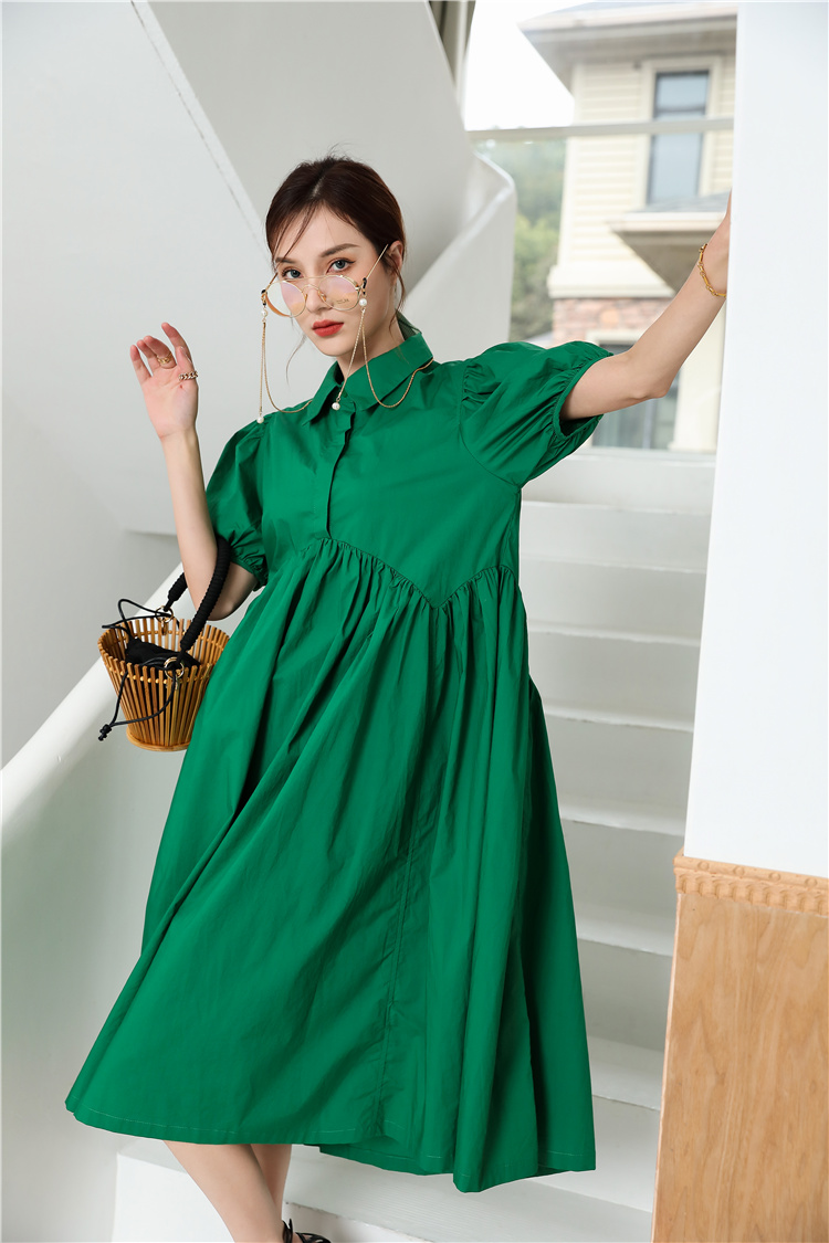 JMSO- 2021 Summer New Style Doll Shirt Short-sleeved Dress, waist-cinching and Slimming for trendy women 1D2121626 details Picture