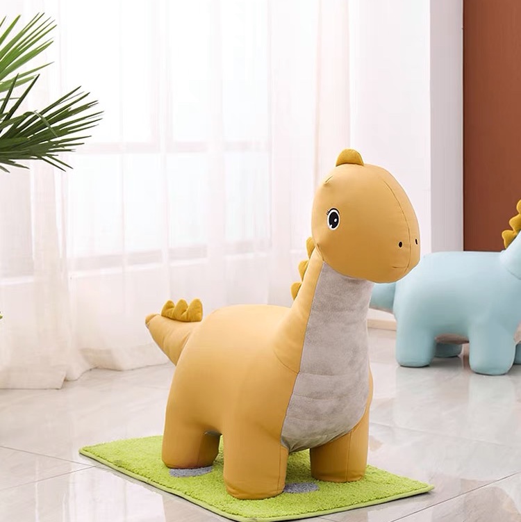 Yellow dinosaur stool for children