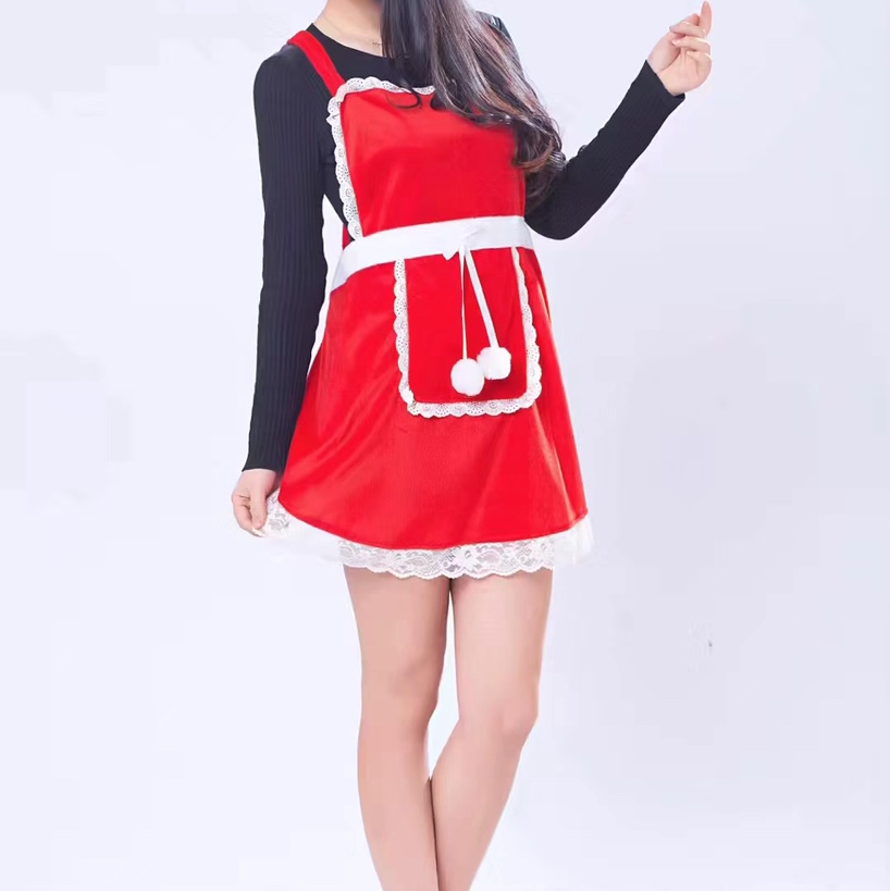 Christmas apron kitchen home Santa Claus apron lace patchwork