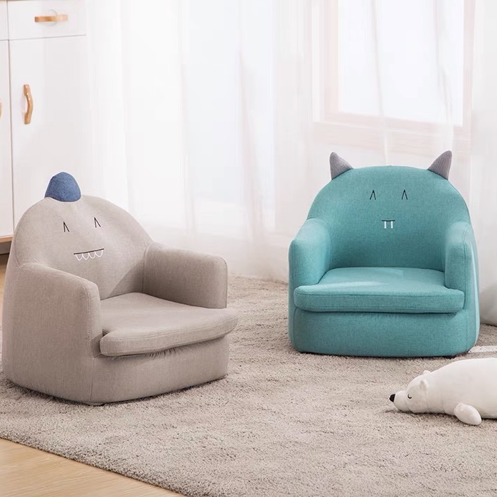 Creative children's lazy cloth small sofa chair can be disassembled and washed living room single cartoon leather baby footstool sofa