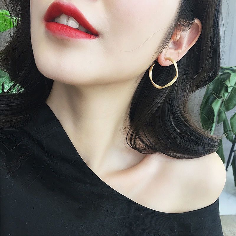 S925 silver needle earrings, women's geometric ear rings, simple and elegant, cold style ear studs, female Internet celebrity bestsellers