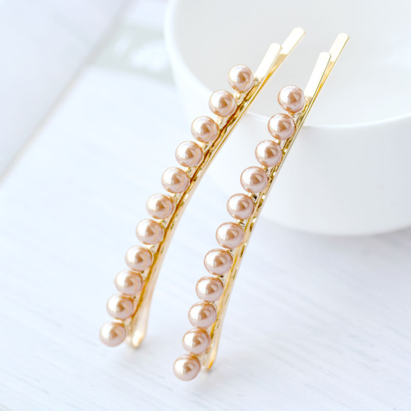 Long straight clips, Korean version pearl double clips, side clips, top clips, wholesale hair accessories, hair clips Specification image