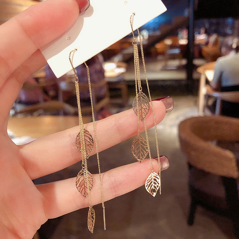 Earrings for Women Summer Harbor Style Pendant earrings for Women Summer Niche Earrings for 2021 new fashion original design advanced color leaf earrings 32