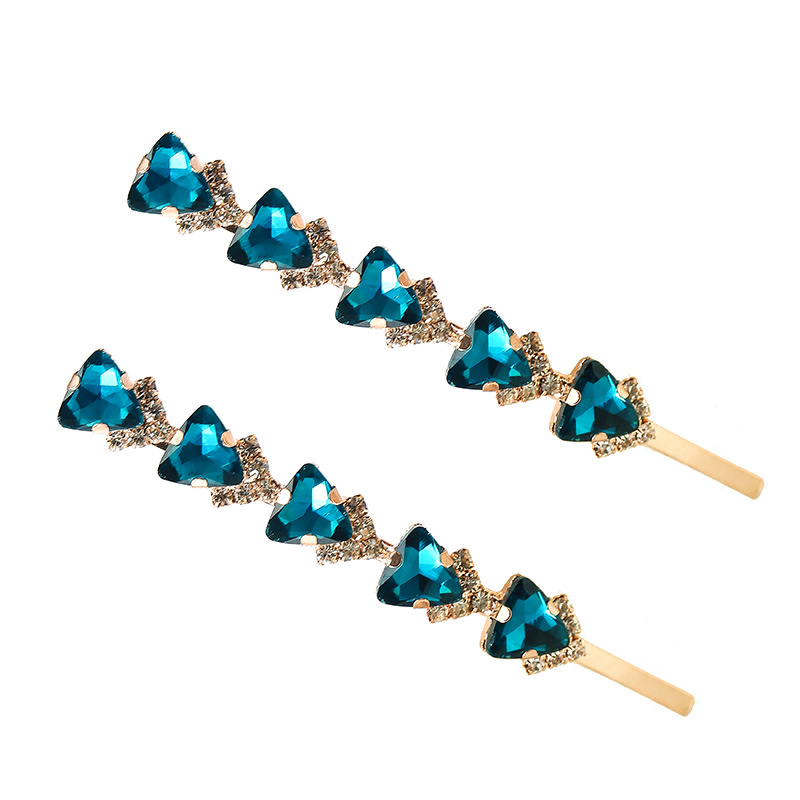 Korean version rhinestone straight hairpin accessories spring and Summer trendy fashion rhinestone bangs accessories store hair pin wholesale details Picture