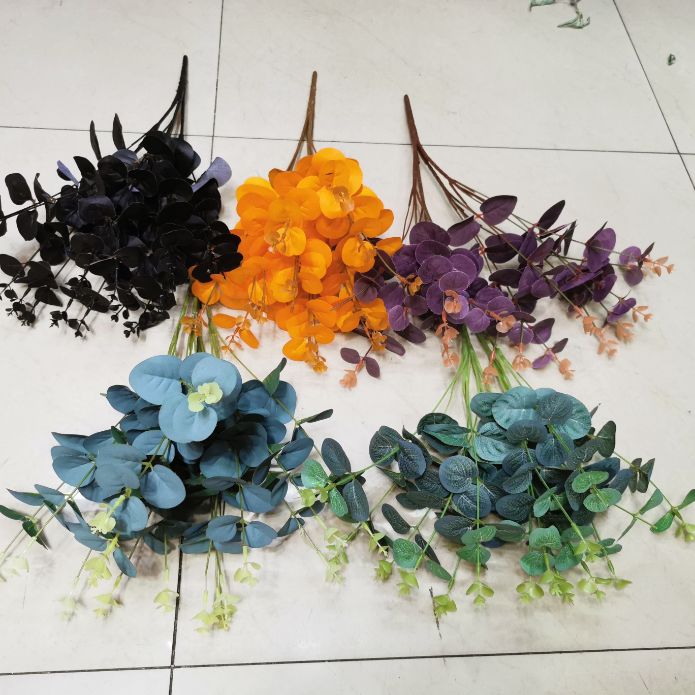 Rattan leaf plant simulation flower fake flower flower flower bonsai Living room Hotel wedding video decoration tree green plant eucalyptus money leaf -6