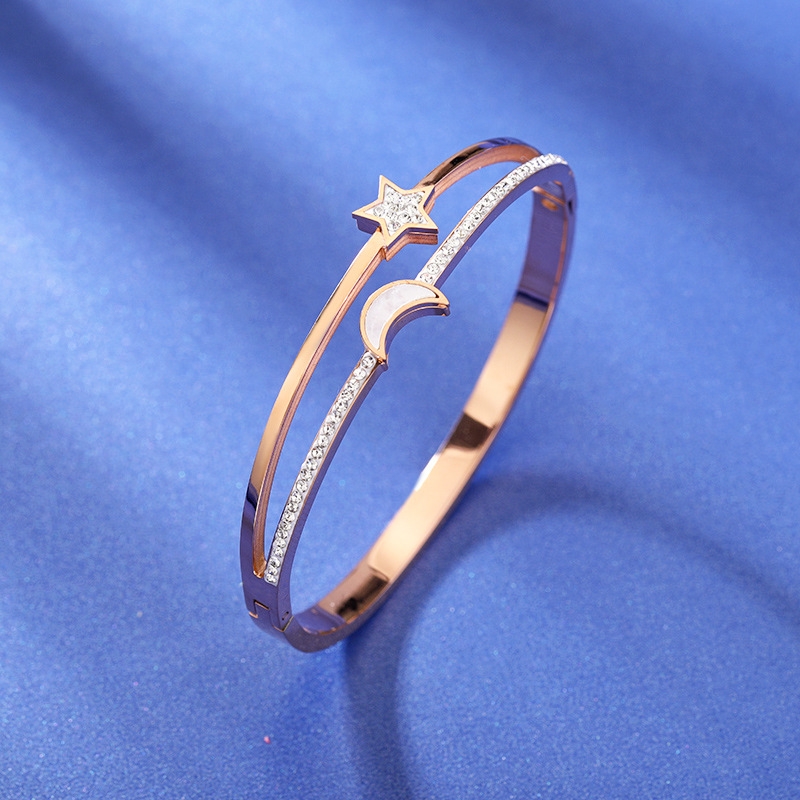 Network explosion of high-grade bracelet female summer bracelet niche design new bracelet fashion light luxury tide moon star bracelet 56