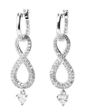 8-shaped heart-shaped earrings with ear buckles