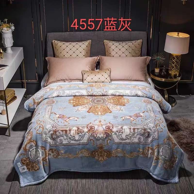 2021 new high-end export trade European and American noble blanket, double-layer Raschel Gai blanket, thickened winter gift blanket for two people detail image 4