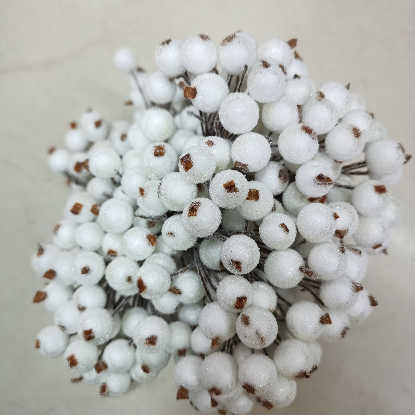 玻璃果白色 圣诞泡沫果 DIY果子 泡沫插花果子