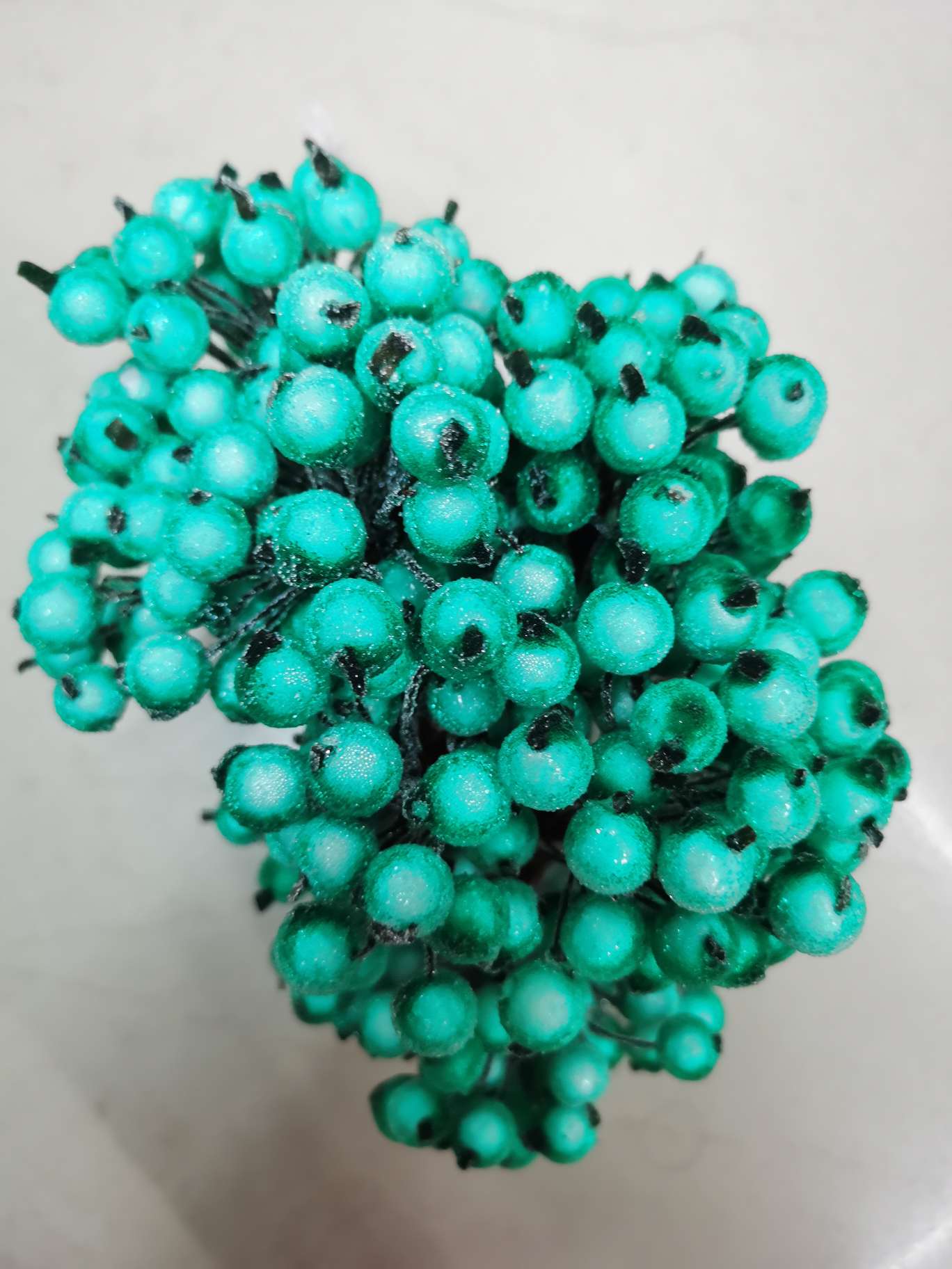 Glass fruit Tiffany Blue artificial flower details Picture