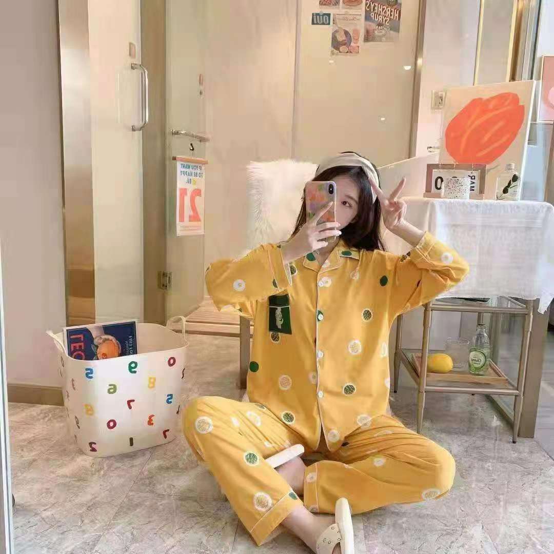 Open Button Back Collar Pajamas Loungewear undefined