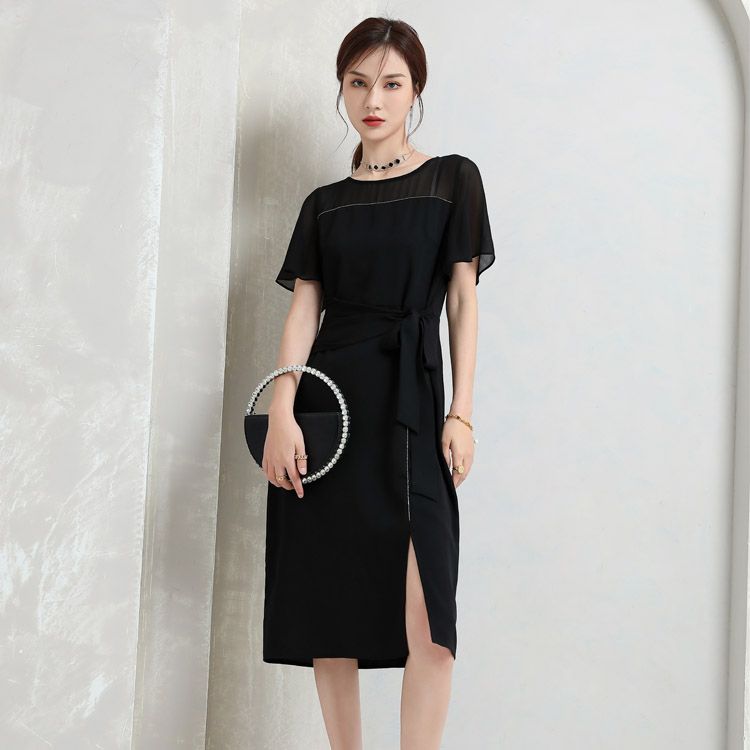 Jimmy Seio's 2021 summer debut new black simple dress 1D2121151