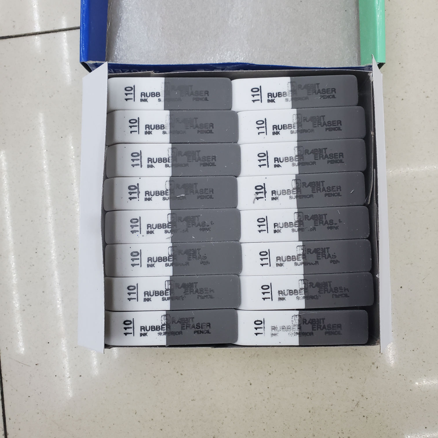 Large long eraser, large eraser, study and office supplies, rectangular two-color eraser