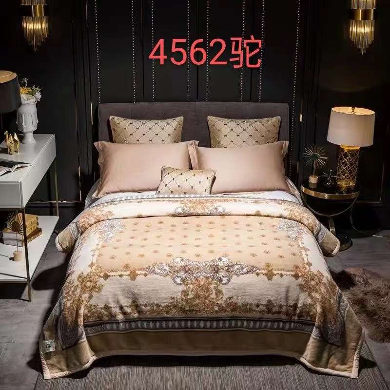 2021 new high-end export trade European and American noble blanket, double-layer Raschel Gai blanket, thickened winter gift blanket for two people detail image 5