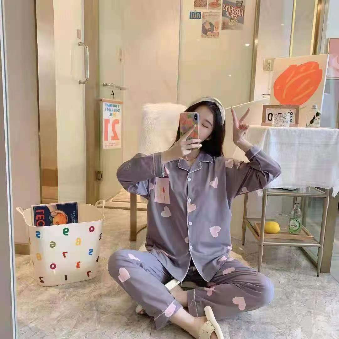 Open Button Back Collar Pajamas Loungewear full figure