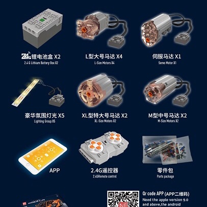 13090SD Yuxing Car Model - McLaren P1 Electric Upgrade Pack, 164PCS