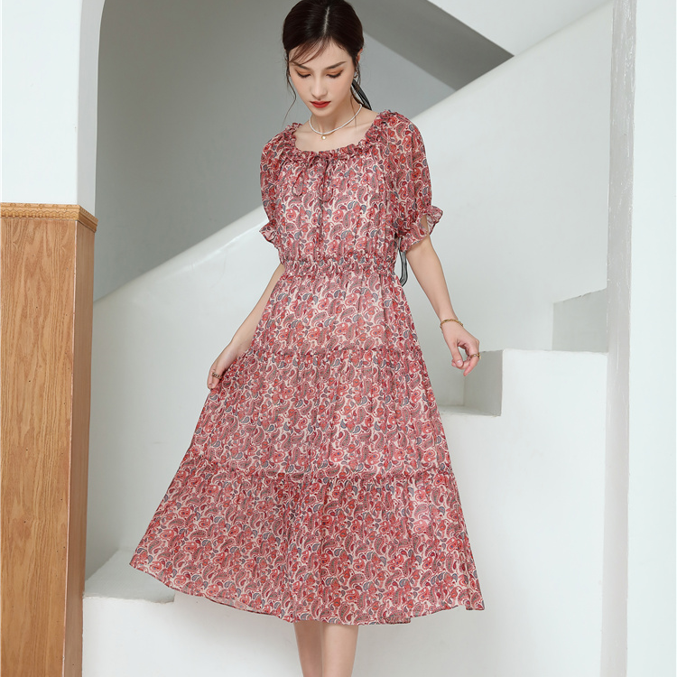 JMSO- 2021 Summer New Collection: Floral print Dress, one-shoulder, ladylike, high-end and fashionable chiffon mid-length corset, slim dress 1d2121825