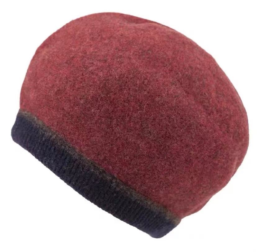 Japanese Autumn And Winter Beret Korean Version Gentle Warm Not Easy To Lose Big Head Circumference full figure