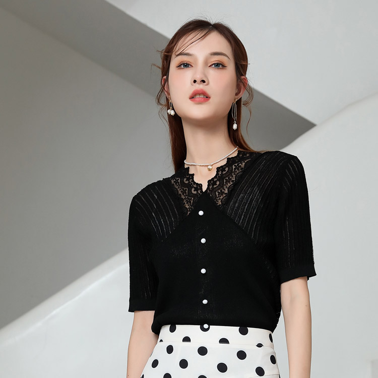 Jimmy Seio's new summer 2021 knitted cardigan for women is a loose and slimming top with a French petite Chanel style