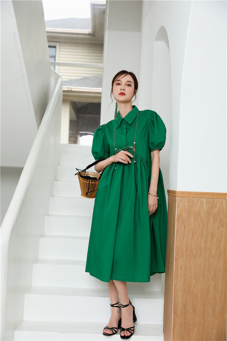 JMSO- 2021 Summer New Style Doll Shirt Short-sleeved Dress, waist-cinching and Slimming for trendy women 1D2121626 Item Picture