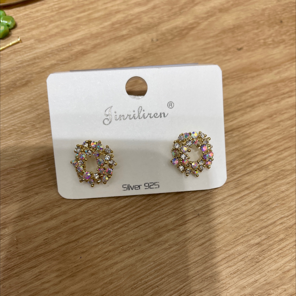 Today beauty Korean earrings gold plated zircon inlaid style unique charm