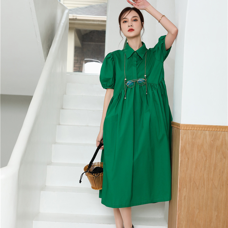 JMSO- 2021 Summer New Style Doll Shirt Short-sleeved Dress, waist-cinching and Slimming for trendy women 1D2121626