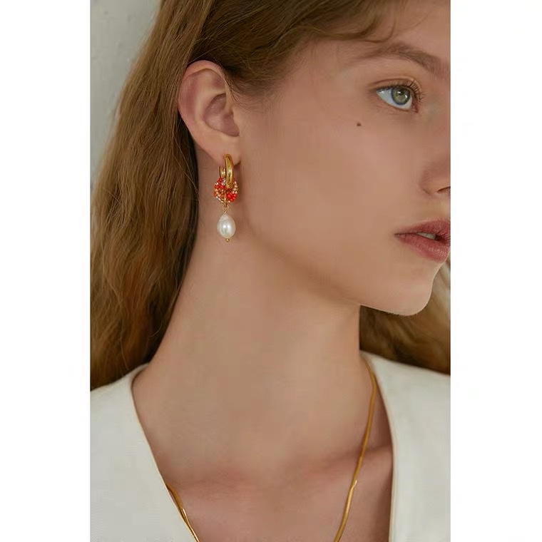 Earring glass bead shell earrings details Picture