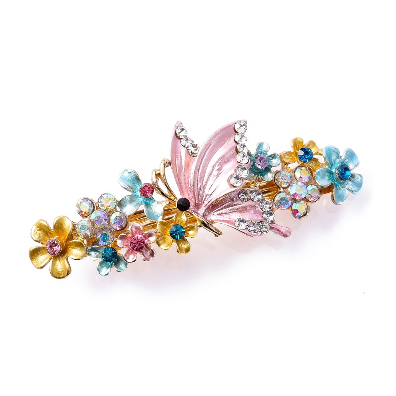 Hot vintage hair accessories Butterfly hair clip Colorful drop oil hair clip for women spring clip for girls headwear