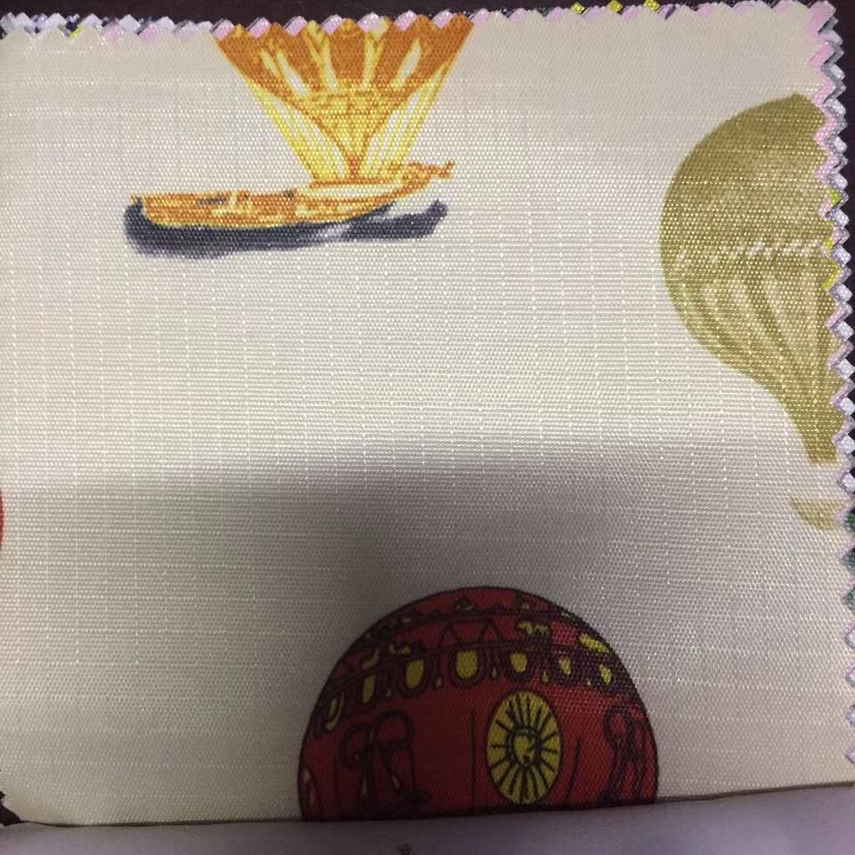 热气球图案印花桌布pvc格子里布化妆包