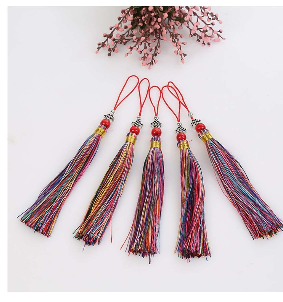 2021 new style factory direct wholesale of Chinese knot gift raw materials - seven-color tassels details Picture