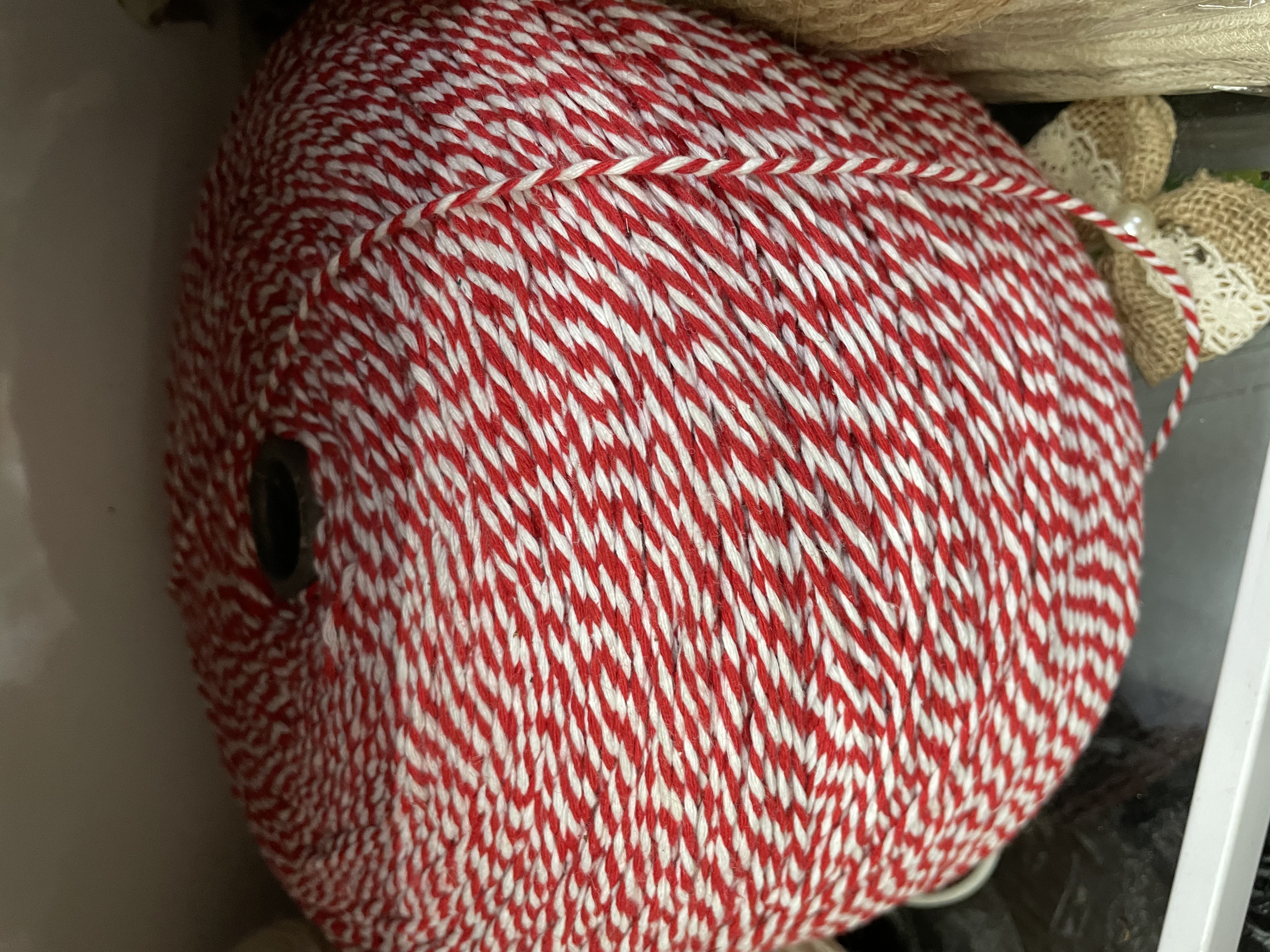 Red And White Cotton Rope 3Mm Rope Binding Rope Decorative Rope Handicraft Rope details Picture