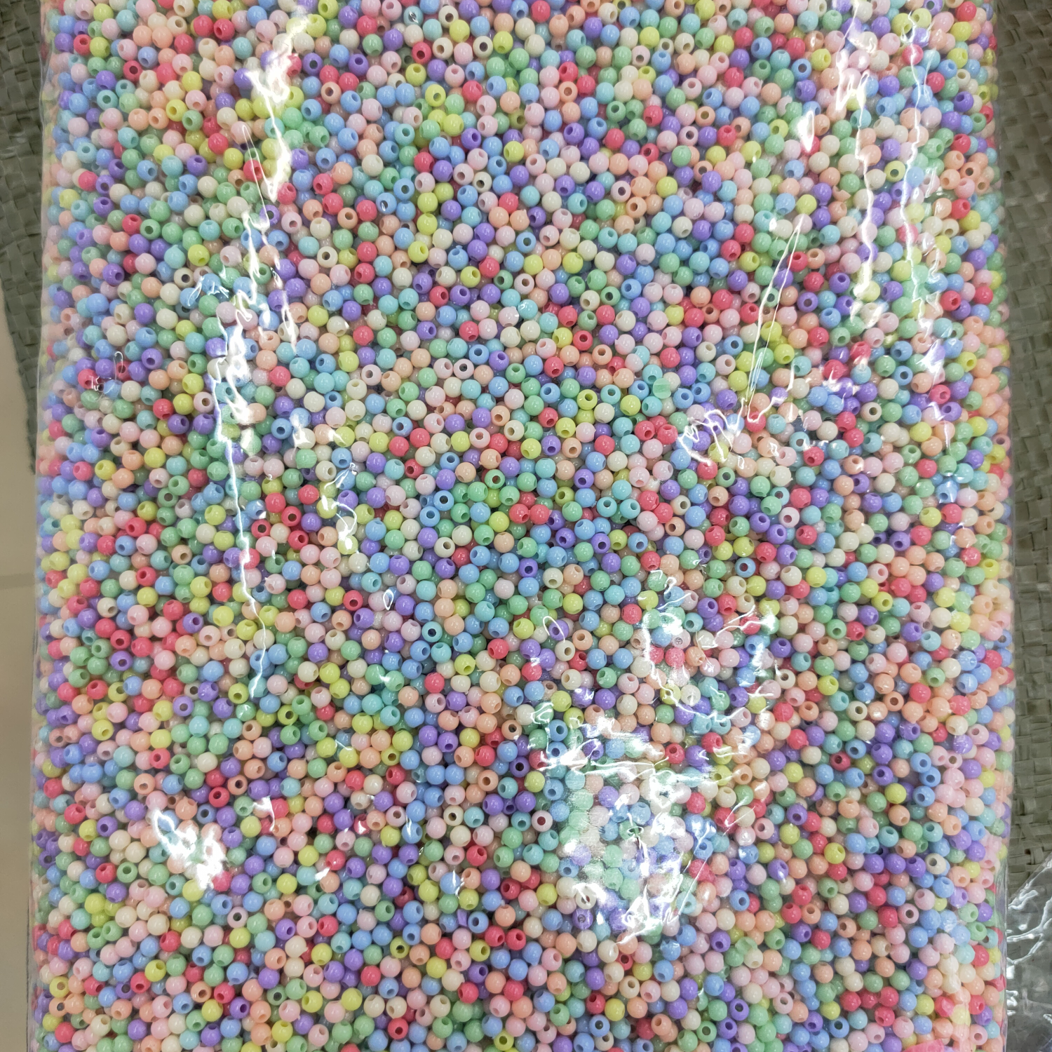 Super High Quality Straight Hole 3Mm Mixed Color Beads Handmade Diy Beaded Bracelet Necklace Accessories