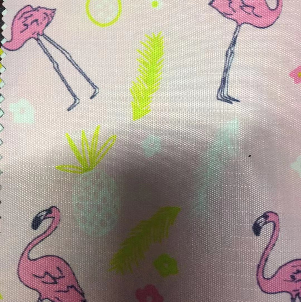 火烈鸟图案印花卡通图案里布格子布化妆包