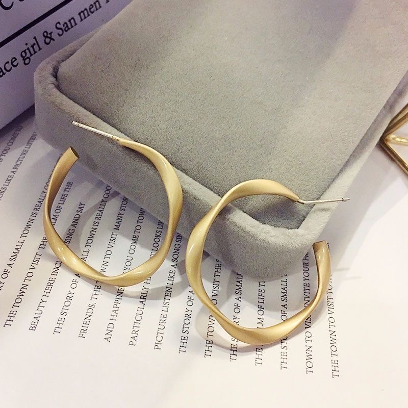 S925 silver needle earrings, women's geometric ear rings, simple and elegant, cold style ear studs, female Internet celebrity bestsellers Specification image