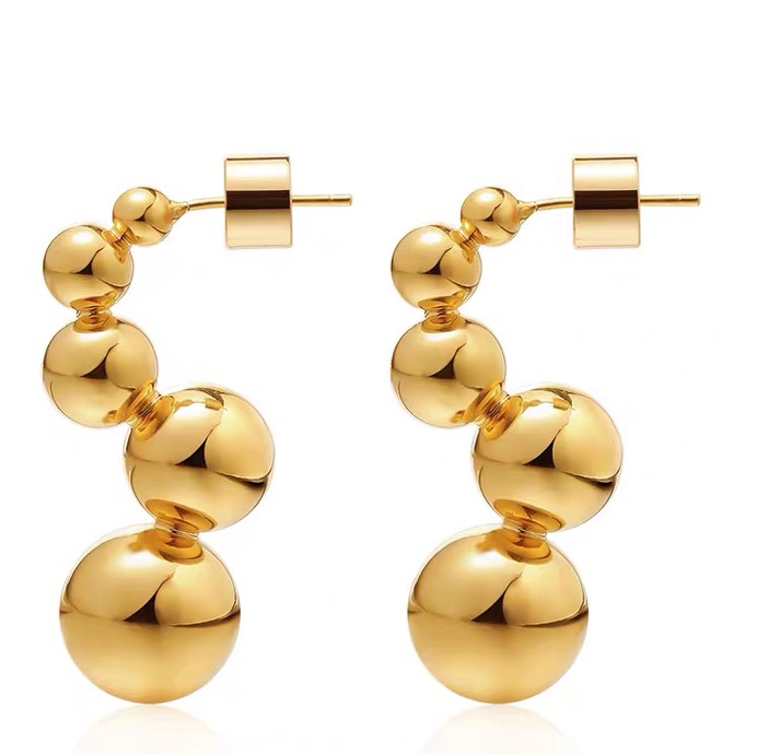 Gold S-shaped earrings