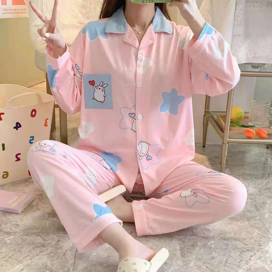 Open Button Back Collar Pajamas Loungewear undefined