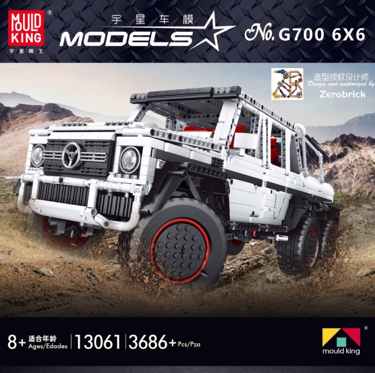 13061 G700 6*6 off-road Vehicle (Double Monster) APP Version, 3686pcs