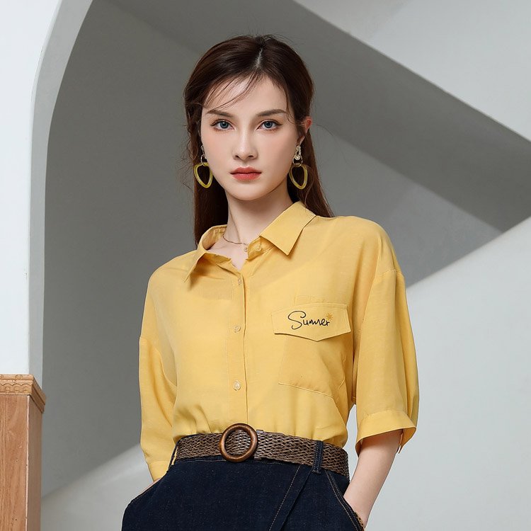 JMSO- 2021 Summer New Shirt Design Sense, Niche short-sleeved shirt, high-end elegance, simple Top 1K2121818