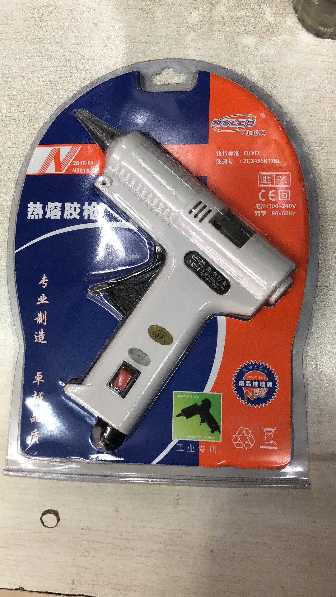 NL-307B 25w小胶枪白色小胶枪 热熔胶枪 熔胶枪 手工工具 开关 扁插 圆插 小胶枪 中温25w产品图