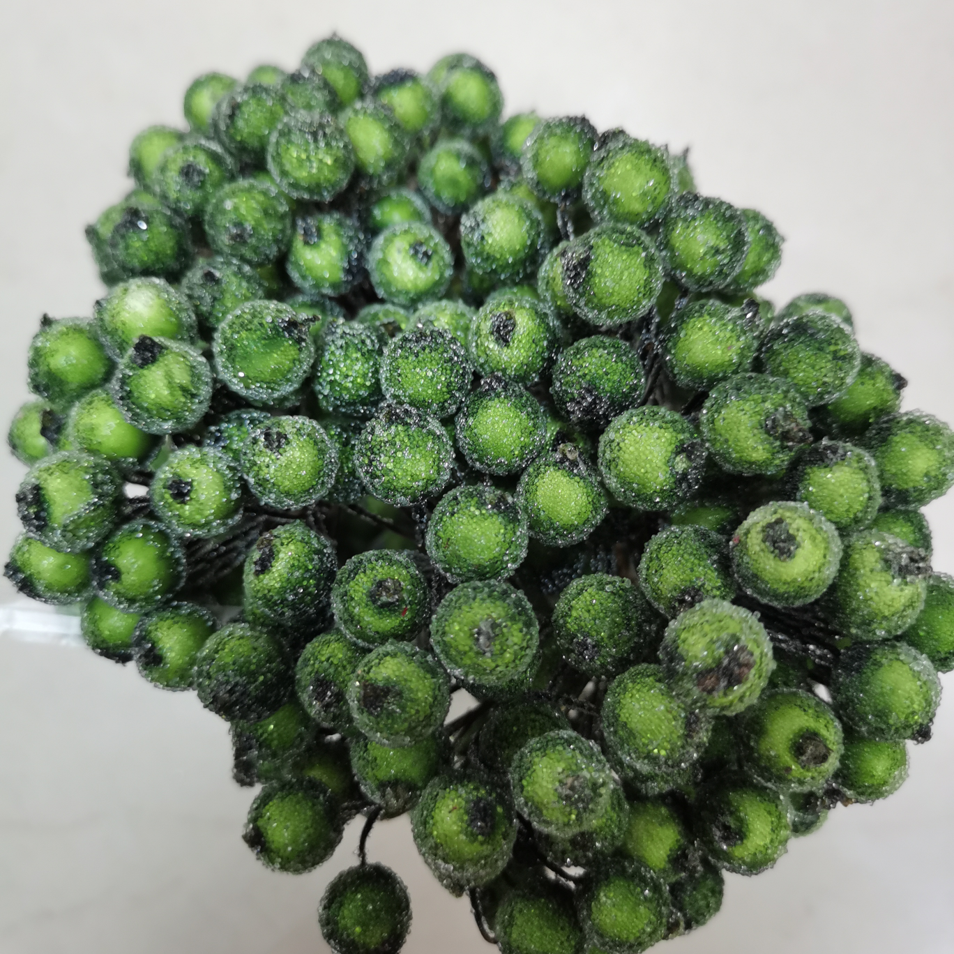 Glass fruit, military green Christmas foam fruit, glass beads, flower arrangement fruit, artificial flower