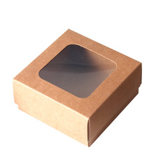 批发定制天地盖开窗牛皮纸盒正方形通用礼盒茶叶包装首饰礼盒