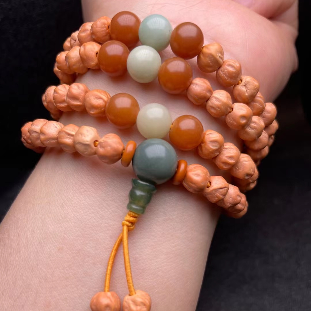 Perlas de buda de semillas de ciprés bodhi tamaño de juego 8m perlas de buda borde 002