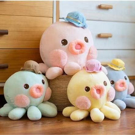 Dream plush toy with hat colorful octopus 45cm cute plush pillow doll plush toy