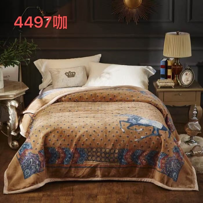 2021 new high-end export trade European and American noble blanket, double-layer Raschel Gai blanket, thickened winter gift blanket for two people detail image 8
