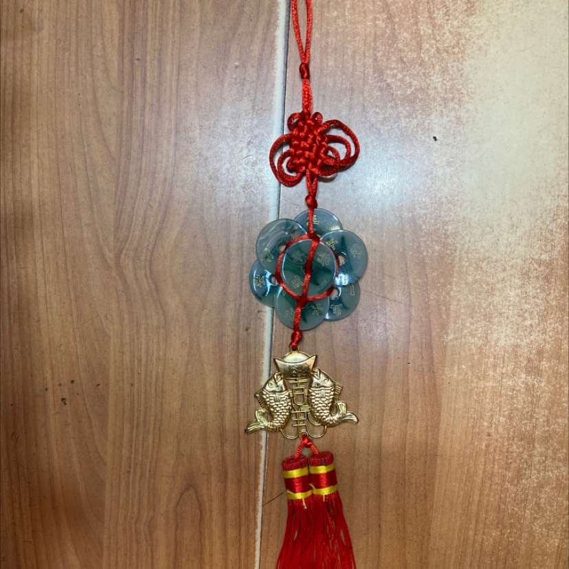 Where red knot hanging middle plum blossom jade hanging double fish auspicious
