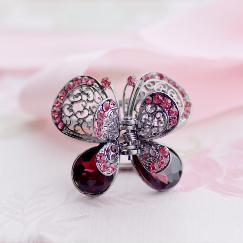 Vintage women's headwear grab butterfly grab black crystal grab clip wish explosive hair accessories batch