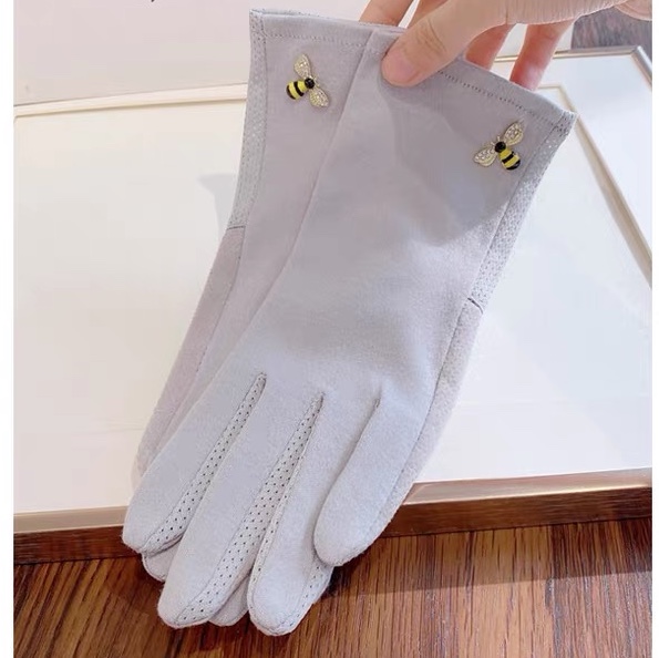 Sunblock gloves female summer UV thin bee drive electric bike ride cotton thread non-slip touch screen