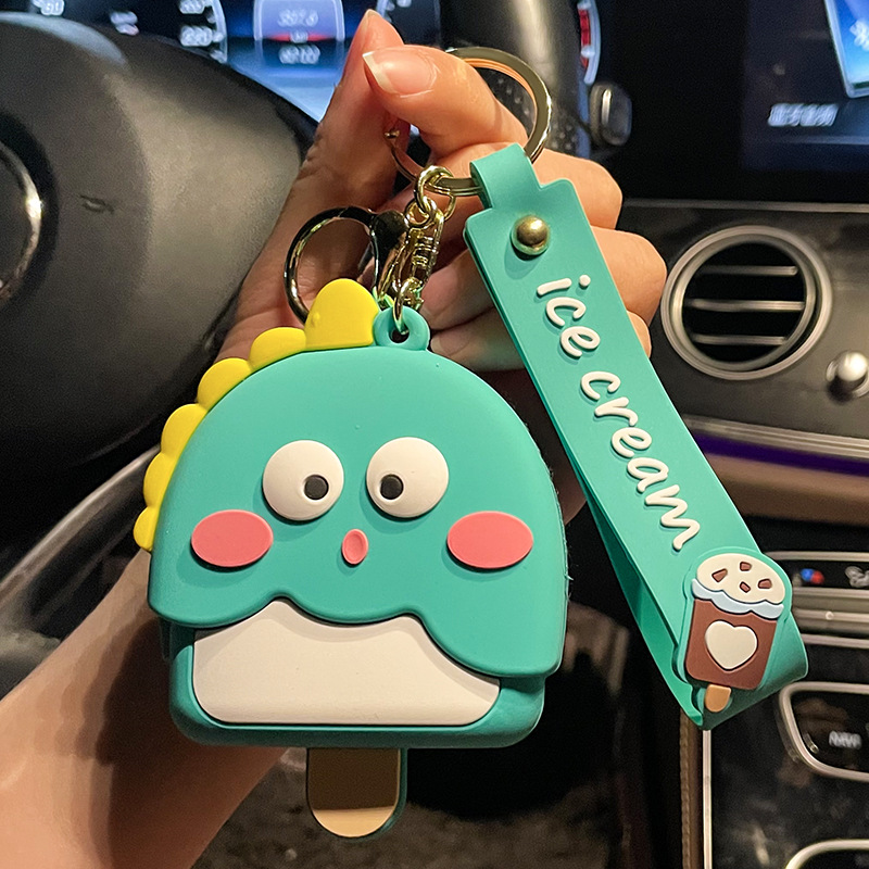 FLY636  创意卡通小黄鸭小鸡硅胶零钱包钥匙扣挂件学生女士背包收纳小挂饰