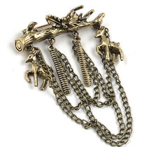 Vintage twig Fashion fringe suit Brooch Men's suit dress corsage simple atmospheric badge