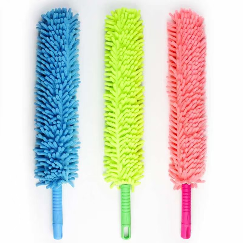 雪尼尔弯曲尘掸家用掸子两用有短有长的/车用除尘掸双面白底实物图